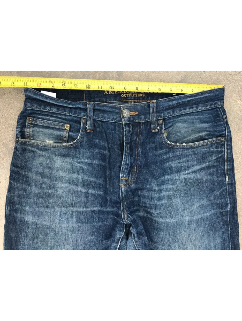 American Eagle Jeans Mens 32x30 Blue Denim Wide Leg Straight Classic 100% Cotton